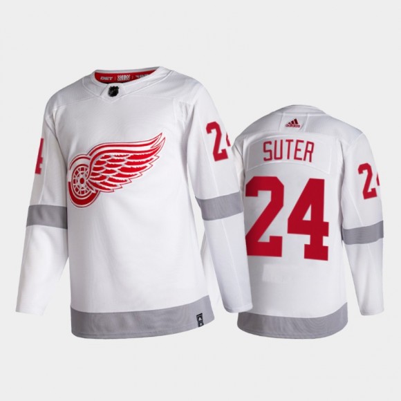 Detroit Red Wings Pius Suter #24 2021 Reverse Retro White Special Edition Jersey