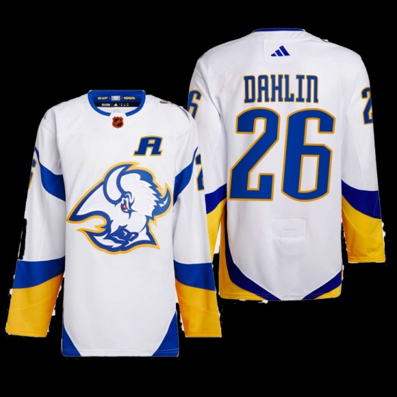 Reverse Retro 2.0 Buffalo Sabres Rasmus Dahlin Jersey Authentic Primegreen White #26 Uniform