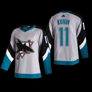 Luke Kunin #11 San Jose Sharks Reverse Retro Grey Breakaway Player Jersey