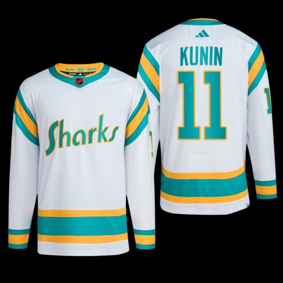 Luke Kunin San Jose Sharks Authentic Primegreen Jersey 2022 White #11 Reverse Retro 2.0 Uniform