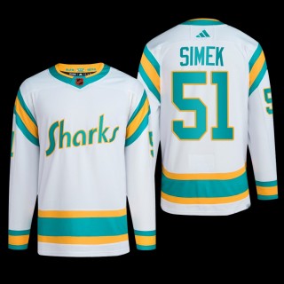 Radim Simek San Jose Sharks Authentic Primegreen Jersey 2022 White #51 Reverse Retro 2.0 Uniform