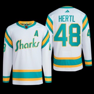 Tomas Hertl San Jose Sharks Authentic Primegreen Jersey 2022 White #48 Reverse Retro 2.0 Uniform