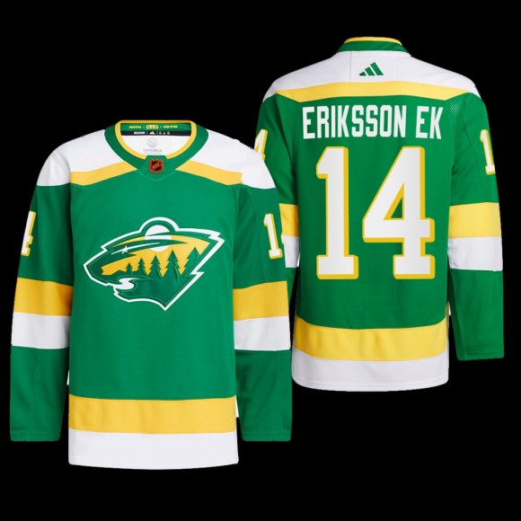 Minnesota Wild 2022 Reverse Retro 2.0 Jersey Joel Eriksson Ek Green #14 Authentic Pro Uniform