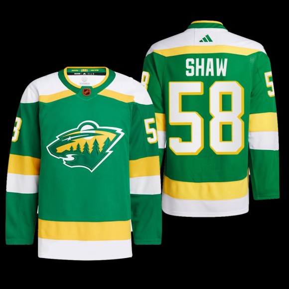Minnesota Wild 2022 Reverse Retro 2.0 Jersey Mason Shaw Green #58 Authentic Pro Uniform