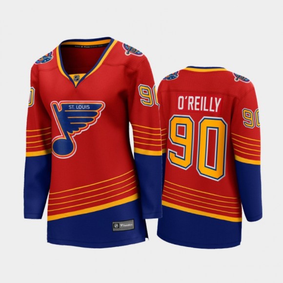 2020-21 Women's St. Louis Blues Ryan O'Reilly #90 Reverse Retro Special Edition Breakaway Player Jersey - Red