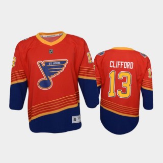 Youth St. Louis Blues Kyle Clifford #13 Reverse Retro 2020-21 Replica Red Jersey