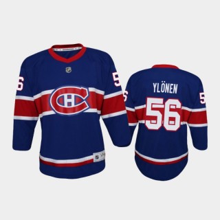 Youth Montreal Canadiens Jesse Ylonen #56 Reverse Retro 2021 Blue Jersey