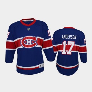 Youth Montreal Canadiens Josh Anderson #17 Reverse Retro 2020-21 Special Edition Replica Royal Jersey