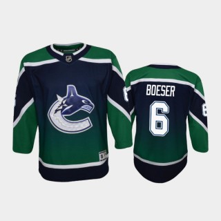 Youth Vancouver Canucks Brock Boeser #6 Reverse Retro 2020-21 Special Edition Replica Green Jersey