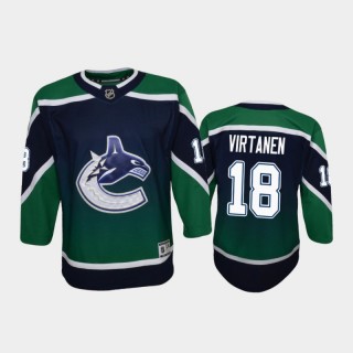 Youth Vancouver Canucks Jake Virtanen #18 Reverse Retro 2020-21 Special Edition Replica Green Jersey
