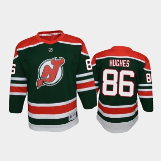 Youth New Jersey Devils Jack Hughes #86 Reverse Retro 2020-21 Special Edition Replica Green Jersey