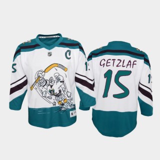 Youth Anaheim Ducks Ryan Getzlaf #15 Reverse Retro 2020-21 Replica White Jersey