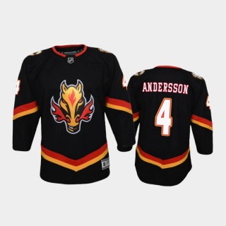 Youth Calgary Flames Rasmus Andersson #4 Reverse Retro 2020-21 Replica Black Jersey