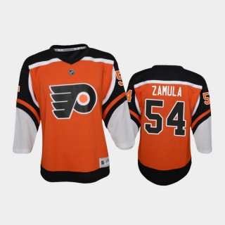 Youth Philadelphia Flyers Egor Zamula #54 Reverse Retro 2021 Orange Jersey