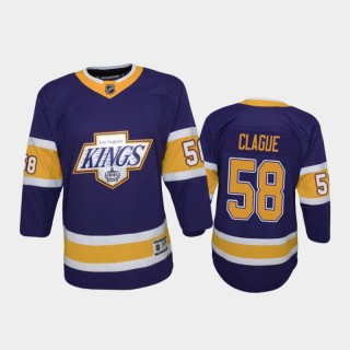 Youth Los Angeles Kings Kale Clague #58 Reverse Retro 2020-21 Special Edition Replica Purple Jersey