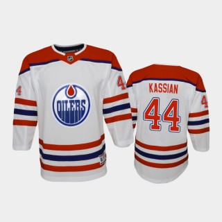 Youth Edmonton Oilers Zack Kassian #44 Reverse Retro 2020-21 Replica White Jersey
