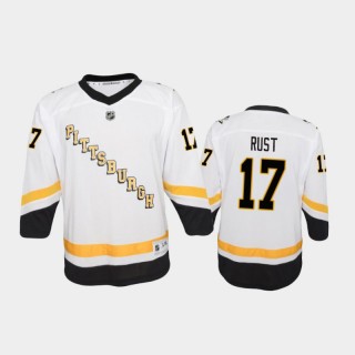 Youth Pittsburgh Penguins Bryan Rust #17 Reverse Retro 2020-21 Replica White Jersey