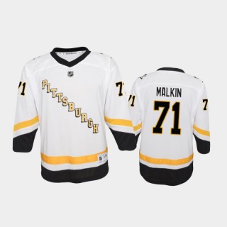 Youth Pittsburgh Penguins Evgeni Malkin #71 Reverse Retro 2020-21 Replica White Jersey