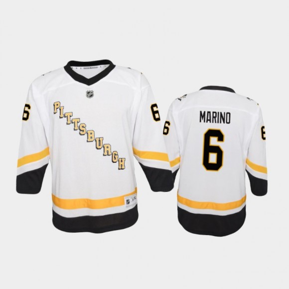 Youth Pittsburgh Penguins John Marino #6 Reverse Retro 2020-21 Replica White Jersey