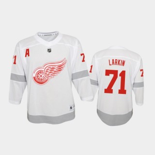 Youth Detroit Red Wings Dylan Larkin #71 Reverse Retro 2020-21 Special Edition Replica White Jersey