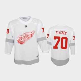 Youth Detroit Red Wings Troy Stecher #70 Reverse Retro 2020-21 Special Edition Replica White Jersey