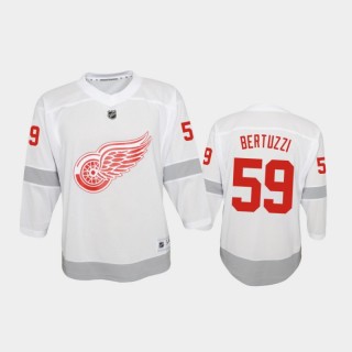 Youth Detroit Red Wings Tyler Bertuzzi #59 Reverse Retro 2020-21 Special Edition Replica White Jersey