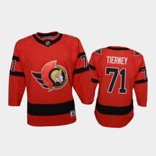 Youth Ottawa Senators Chris Tierney #71 Reverse Retro 2020-21 Replica Red Jersey